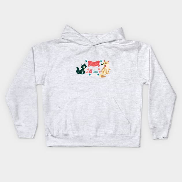 Love is a 4 legged word Kids Hoodie by Angela Sbandelli Illustration and Design